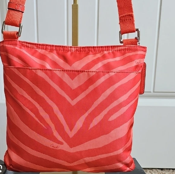 COACH VINTAGE NYLON ZEBRA CROSSBODY BAG - Picture 2 of 7